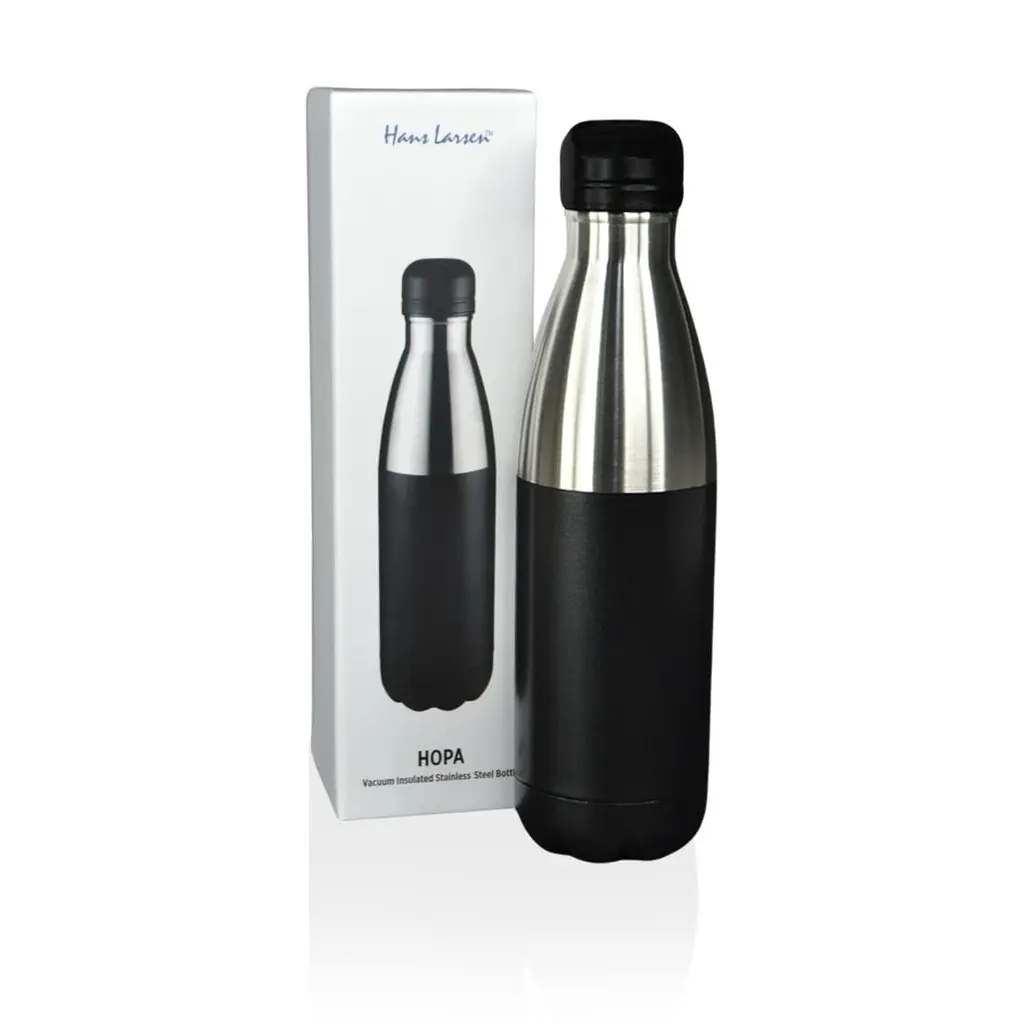 HOPA - Hans Larsen Double Wall Stainless Steel Water Bottle - Black (1).webp