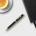 Coventry Black Lacquer with Polished Chrome Appointments Ballpoint Pen (Blue Ink)  (3).webp