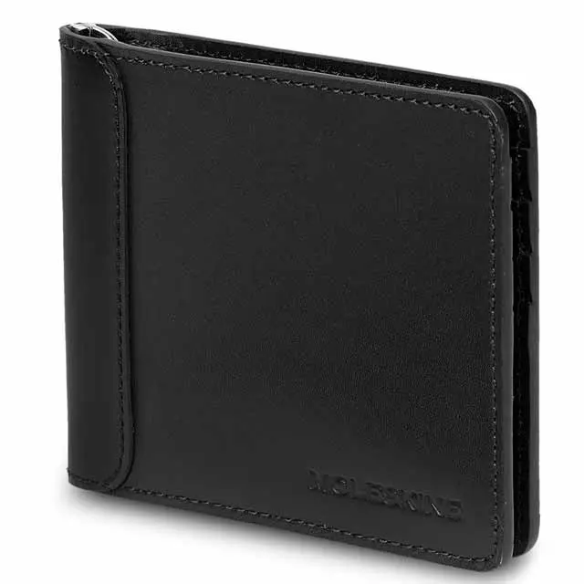 Moleskine Classic Genuine Leather Clip Wallet - Black.webp