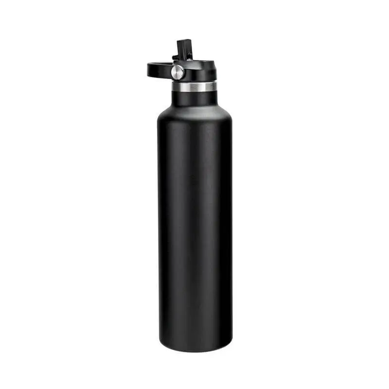 Hans Larsen Vacuum Stainless Steel Bottle with Sports Lid - 1L - Black